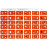 AVERY 43343 LABEL NUMBER 3 25X38MM DARK ORANGE 180PK