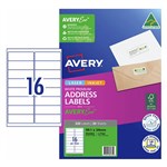 AVERY 952002 L716220 LASER LABEL 16SHT 991X34MM WHITE PK20