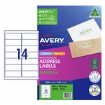 AVERY 959004 L7163 LASER LABEL 14SHT 991X381MM WHITE PK100SHTS