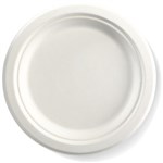 BIOPAK BPL09 BIOCANE ROUND PLATE 9 INCH WHITE PACK 125