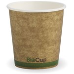 BIOPAK BIOCUP SINGLE WALL CUP 4OZ KRAFT GREEN STRIPE PACK 50