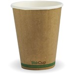 BIOPAK BIOCUP DOUBLE WALL CUP 8OZ KRAFT GREEN STRIPE PACK 50