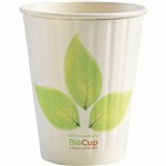 BIOPAK BIOCUP DOUBLE WALL CUP 12OZ WHITE LEAF PACK 40