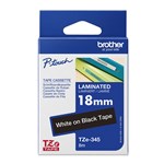 BROTHER TZE345 PTOUCH TAPE 18MM X 8MTR WHITE ON BLACK LAMINATED