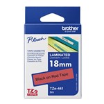 BROTHER TZE441 PTOUCH TAPE 18MM X 8MTR BLACK ON RED LAMINATED