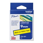 BROTHER TZE621 PTOUCH TAPE 9MM X 8MTR BLACK ON YELLOW LAMINATED
