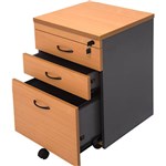 RAPID WORKER CMP2D1FBI MOBILE PEDESTAL 3 DRAWERS LOCKABLE 690 X 465 X 447MM BEECHIRONSTONE
