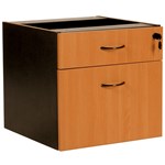 YS DESIGN DFBI OXLEY 1 DRAWER AND 1 FILE FIXED PEDESTAL 472X470X450MM IRONSTONE OVER BEECH