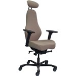 DAL VIETO SPINE ERGONOMIC CHAIR SYNCHRO HIGH BACK ADJUSTABLE ARMS AND HEADREST FABRIC SOY LATTE