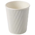 CAPRI CHC0640 RIPPLE WAVE DESIGN DOUBLE WALL COFFEE CUP 8OZ 237ML WHITE BX500