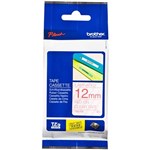 BROTHER TZE132 PTOUCH TAPE 12MM X 8MTR RED ON CLEAR LAMINATED