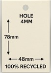300GSM RECYCLED PAPER SWING TAG 78 X 48MM 4MM HOLE PK1000