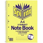 SPIRAX 56605 605 SPIRAL NOTEBOOK SIDE OPENING A4 2 SUBJECT 250 PAGE