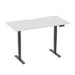 ERGOVIDA DUAL MOTOR SIT STAND DESK BLACK FRAME WITH 1500 X 750MM SCALLOP TOP WHITE