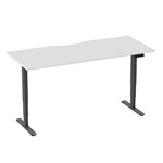 ERGOVIDA DUAL MOTOR SIT STAND DESK BLACK FRAME WITH 1800 X 750MM SCALLOP TOP WHITE