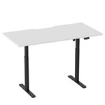 ERGOVIDA SIT STAND DESK BLACK FRAME WITH 1500 X 750MM SCALLOP TOP WHITE