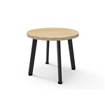 RAPIDLINE ETERNITY ROUND COFFEE TABLE 500 X 450MM NATURAL OAK TOP AND BLACK PC FRAME
