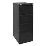 GO STEEL GFCA4BR FILING CABINET 4 DRAWERS 1321 X 460 X 620MM BLACK RIPPLE