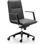 RAPIDLINE MIRAGE MEDIUM BACK CHAIR GENUINE BLACK LEATHER