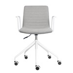 RAPIDLINE PIXEL 5 STAR CHAIR WITH ARMS LIGHT GREYWHITE