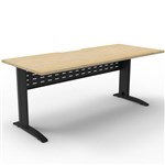 RAPID SPAN DESK METAL MODESTY PANEL 1800 X 750 X 730MM BLACKNATURAL OAK