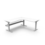 RAPIDLINE BOOST STATIC CORNER WORKSTATION WITH CABLE TRAY 1800 X 1800MM NATURAL WHITE TOP  WHITE FRAME
