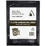 HUHTAMAKI LDPE BIN LINER 73 LITRE 920 X 760MM BLACK PACK 50