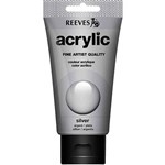 REEVES PREMIUM ACRYLIC PAINT 75ML TUBE SILVER