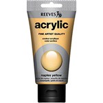 REEVES PREMIUM ACRYLIC PAINT 75ML TUBE NAPLES YELLOW