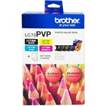 BROTHER LC73PVP PHOTO VALUE PACK INK CARTRIDGE PAPER KIT WITH BLACK CYAN MAGENTA YELLOW