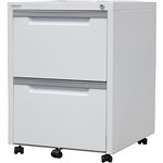 STEELCO MF2FWS MOBILE PEDESTAL 2 FILE WHITE SATIN