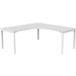 OLG AXIS SINGLE SIDED 90 DEGREE WORKSTATION RIGHT HAND RETURN 1800 X 1800 X 750MM WHITE FRAME WHITE TOP