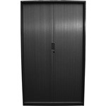 STEELCO TAMBOUR DOOR CABINET 5 SHELVES 2000H X 900W X 463D MM BLACK SATIN