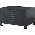 STEELCO PCD6D PLAN CABINET 6 DRAWER GRAPHITE RIPPLE