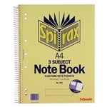 SPIRAX 599 3 SUBJECT NOTEBOOK SPIRAL BOUND 300 PAGE A4