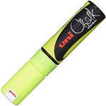 UNI CHALK PWE17KFLY MARKER  15MM  CHISEL TIP  FLURO YELLOW 