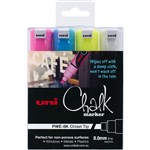 UNIBALL PWE8K4PASS CHALK MARKER CHISEL TIP 8MM ASSORTED PACK 4