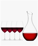 PLUMM GIFT SERIES SET OF 4 GLASSES RED  SPRING DECANTER