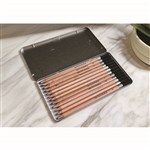 SINOART GRAPHITE SKETCHING PENCILS TIN 12 ASSORTED