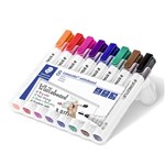STAEDTLER 351 LUMOCOLOR WHITEBOARD MARKER BULLET POINT ASSORTED WALLET 8