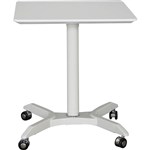 SYLEX HELSINKI HEIGHT ADJUSTABLE MOBILE LAPTOP DESK 600 X 600MM WHITE