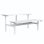 BURO SYNTRA HEIGHT ADJUSTABLE DESK BACK TO BACK 1500 X 750MM WHITE FRAME