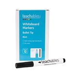 TEACHABLES WHITEBOARD MARKER BULLET BLACK PACK 12