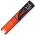 UNI CHALK PWE8KFLOR MARKER  8MM  CHISEL TIP  FLUORO ORANGE 