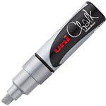 UNI CHALK MARKER CHISEL TIP 8MM SILVER