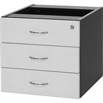YS DESIGN YSD3WI OXLEY FIXED PEDESTAL 3 STANDARD DRAWERS 472 X 470 X 450MM WHITE OVER IRONSTONE